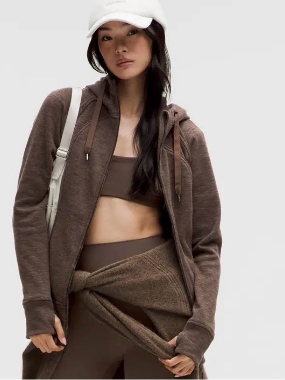 lululemon Scuba Full-Zip Hoodie *Plush (NWT) Heathered Espresso, Size 8